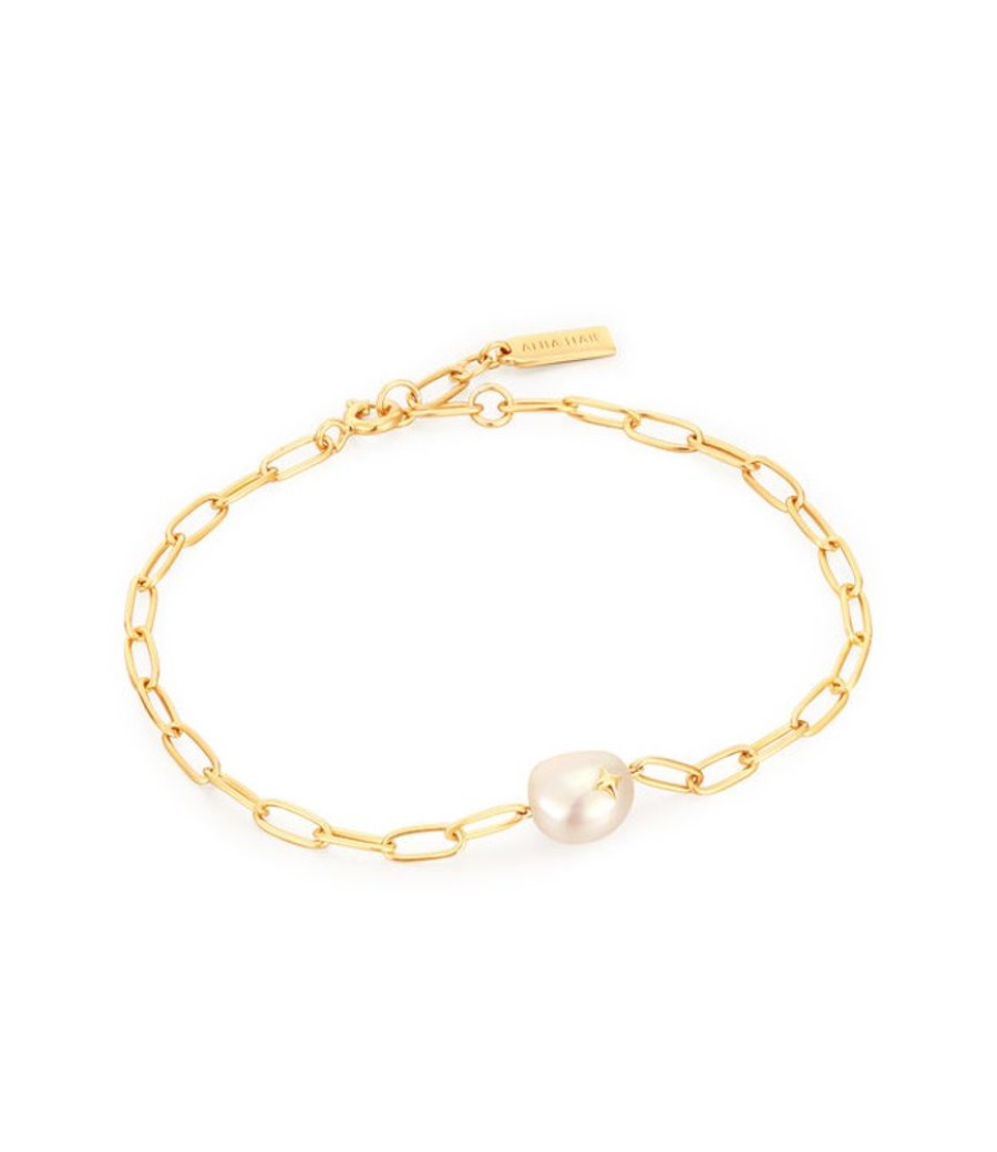 Juwelen Ania Haie | Ania Haie Armband Gold Pearl Sparkle Chunky Chain